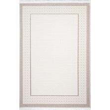 Hali.Net 80x150 cm Beyaz Safir İskandinav Modern Nordik Halı | Mutfak Balkon Salon Halısı | Hav Vermez Leke Tutmaz | SAFİR-17304
