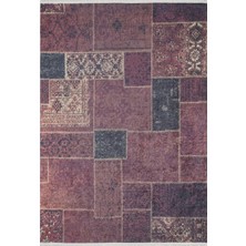 Hali.Net 300x400 cm Kırmızı Dijital Baskı Etnik Patchwork Halı | Geniş Salon Yatak Odası Halısı | Hav Vermez Hipoalerjenik | HALN-HLN1712