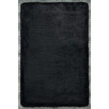 Bespoky Weylon Düz Siyah Polyester Dikdörtgen Modern Desenli Akrilik Hav Vermeyen Leke Tutmayan Kolay Temizlenen Yumuşak Makine Salon Yolluk Mutfak Halı