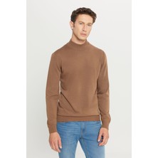 Altınyıldız Classics Erkek Vizon Tüylenme Yapmayan Standart Fit Normal Kesim Yarım Balıkçı Yaka Triko Kazak