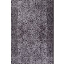 Invernes Klasik Lila Polyester Dikdörtgen Modern Desenli Pamuk Makinada Yıkanabilir Hav Toz Vermez Leke Tutmayan Kaymaz Taban Dijital Makine Baskı Salon Yolluk Mutfak Halı