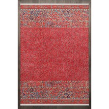 Bespoky 80x150 cm Kırmızı Anatolian Modern Yıkanabilir Halı | Mutfak Balkon Yatak Odası Halısı | Leke Tutmayan Kaymaz | F_ANATOLİAN-6017