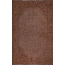 Atina Kahverengi Eskitme Yün Modern Desenli Yün Hav Toz Vermez Leke Tutmayan Salon Yolluk Mutfak El Dokuma Halı