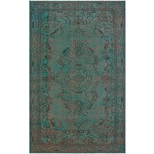Hali.Net 168x263 cm Bej Turkuaz Medalyonlu Geleneksel Klasik Halı | Salon Yatak Odası Halısı | Hav Vermez | UNİQUE-31040