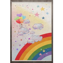 Bespoky 80x300 cm Child Yıkanabilir Halı | Mutfak Yolluk Halısı | Leke Tutmayan, Kaymaz | F_CHİLD-1028