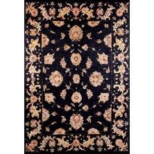 Bespoky 80x150 cm Siyah Modern Etnik Yıkanabilir Halı | Mutfak Balkon Yatak Odası Halısı | Leke Tutmayan Kaymaz | HALN-HLN867