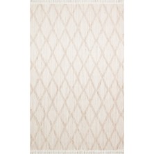 Bespoky 80x150 cm Bej Cozy Modern Yıkanabilir Halı | Mutfak Balkon Yatak Odası Halısı | Leke Tutmayan Kaymaz