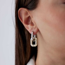 Bagetli Iç Içe Geçmeli Ataç Küpe