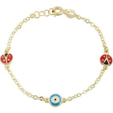 Nazar Boncuklu Uğur Böceği Çocuk Bilekliği