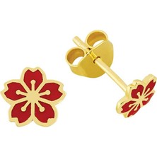 Kırmızı Çiçek Çocuk Küpesi