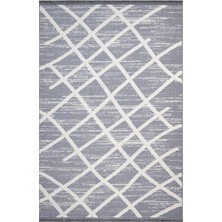 Bespoky 100x150 cm Gri Belezza Modern Etnik Yıkanabilir Halı | Mutfak Balkon Yatak Odası Halısı | Leke Tutmayan Kaymaz | BELEZZA-8632GRK