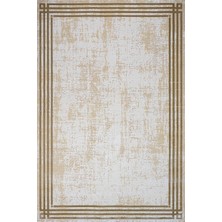 Hali.Net Krem Eskitme Modern Soyut Yıkanabilir Halı | Salon Yolluk Halısı | Leke Tutmayan Kaymaz Taban Kaymaz Yıkanabilir