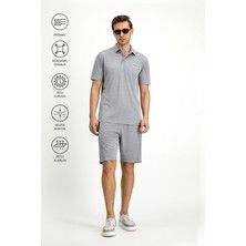 Slim Fit Dar Kesim Baskılı Polo Yaka Tişört