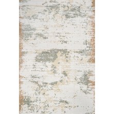 Bespoky 100x150 cm Krem Eskitme Modern Geometrik Yıkanabilir Halı | Yatak Odası Mutfak Halısı | Leke Tutmayan, Kaymaz | CREA_AMAZON-12236K