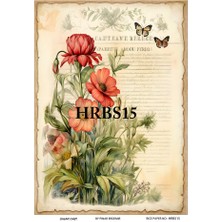 HRBS15 Vintage Çiçekler 29*42 cm Pirinç Dekopaj
