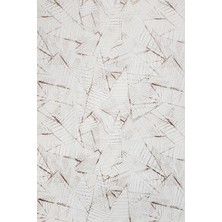Bespoky Beyaz Kahve Soyut Geometrik Modern Kaymaz Taban Makinede Yıkanabilir Salon Halısı Dijital Baskı
