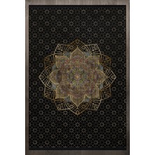 Bespoky 300x300 cm Siyah Yıkanabilir Halı | Salon Yatak Odası Halısı | Leke Tutmayan, Kaymaz | 1020-DAİRE