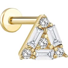 Üçgen Baget Taşlı Tragus Piercing