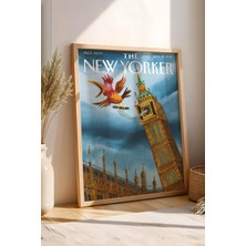 The New Yorker Çerçeveli Tablo March 25 2019 - Big Ben Guguklu Saat Tablosu