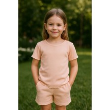 Luess Kız Çocuk Pembe Organik Pamuk Alt Üst Takım