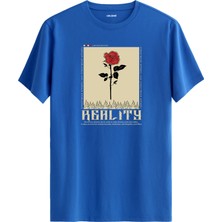 Reality Baskılı Gül Tasarım %100 Pamuk Streetwear Stil Tişört