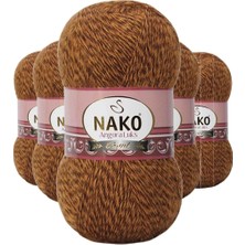 Nako 5 Adet Angora Lüks El Örgü Ipi Hardal Muline 21361