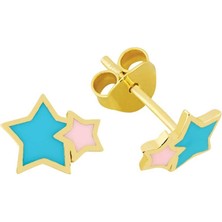 Ikili Yıldız Çocuk Küpesi