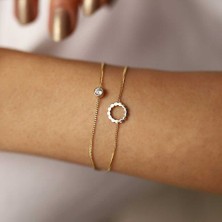 Halka Taşlı Ikili Bileklik