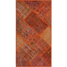 Hali.Net 80x150 cm Kırmızı Vintage Anadolu Yün Halı | Mutfak Balkon Salon Halısı | Doğal Yün El Yapımı El Dokuma Hav Vermez | UNİQUE-25918