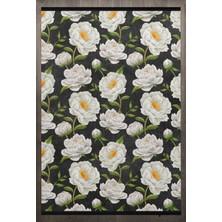 Bespoky 80x300 cm Beyaz Yıkanabilir Halı | Mutfak Yolluk Halısı | Leke Tutmayan, Kaymaz | F_NATURE-207