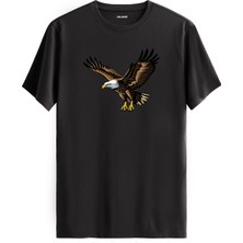Kartal Tasarım Güçlü Ruh Özgürlük %100 Pamuk Premium Kumaş Tişört