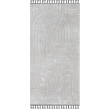 Bespoky 80x500 cm Gri Yıkanabilir Halı | Mutfak Yolluk Halısı | Leke Tutmayan, Kaymaz | TABLO-TL007A