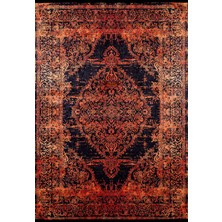 Birobican Siyah Göbekli Etnik Modern Desenli Makinada Yıkanabilir Hav Toz Vermez Leke Tutmayan Kaymaz Taban Dijital Makine Baskı Salon Yolluk Mutfak Halı