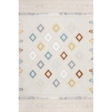 Hali.Net 80x150 cm Dizayn Etnik Lüks Çerçeveli Mikrofiber Halı | Mutfak Balkon Salon Halısı | Hav Vermez Leke Tutmaz Çabuk Kuru | LXS_DİZAYN-1064A