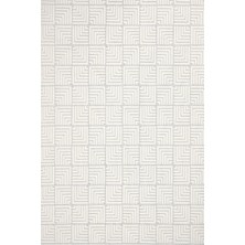 Hali.Net Krem Kareli Modern Geometrik Yıkanabilir Halı | Salon Yolluk Halısı | Leke Tutmayan Kaymaz Taban Kaymaz Yıkanabilir