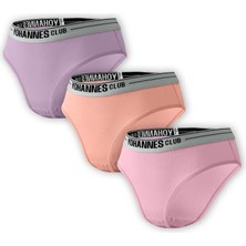 Yohannes Club Kız Çocuk, Pamuklu Slip Külot, 3'lü Paket, Nefes Alabilir Kumaş