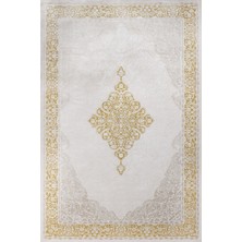Hali.Net 80x200 cm Sarı Esiliva Pamuk Yıkanabilir Etnik Halı | Balkon Halısı Mutfak Koridor Halı | Leke Tutmaz Hipoalerjenik | GM_ESİLİVA-11314S