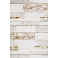 Bespoky 260x550 cm Valeria Krem Soyut Modern Bloklar Yıkanabilir Halı | Salon Yatak Odası Halısı | Hav Vermez, Leke Tutmaz, Kaymaz | LXS_VALERİA-1070G