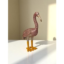 Zirkon Taşlı ve Mıknatıslı Metal Kapaklı Flamingo Dekoratif Obje ve Biblo