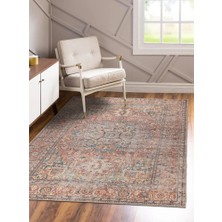 Pampelonne Eskitme Kırmızı Polyester Dikdörtgen Modern Desenli Pamuk Makinada Yıkanabilir Hav Toz Vermez Leke Tutmayan Kaymaz Taban Dijital Makine Baskı Salon Yolluk Mutfak Halı