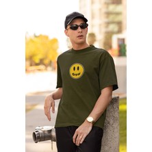 Koi Art Design Gülen Emoji Baskılı/ Premium Quality / Regular Fit / Çoklu Renk Seçenekleriyle Erkek T-Shirt