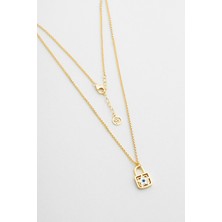 Şans Yıldızı 18 Ayar Sarı Altın Kaplama 45 cm Gümüş Kolye