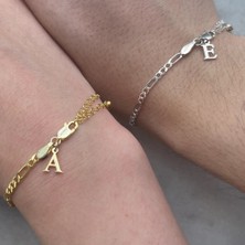 Sirius Jewelry Shop 925 Ayar Gümüş Figaro Çift Bilekliği Harfli