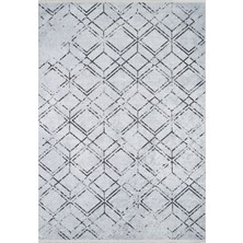 Bespoky 80x150 cm Gri Modern Etnik Yıkanabilir Halı | Mutfak Balkon Yatak Odası Halısı | Leke Tutmayan Kaymaz | HALN-HLN1859