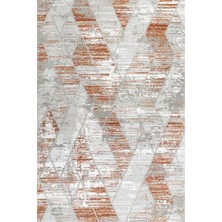 Bespoky 80x150 cm Turuncu Krm Modern Lüks Yıkanabilir Halı | Mutfak Balkon Yatak Odası Halısı | Leke Tutmayan Kaymaz | KRM_SOFT-1902