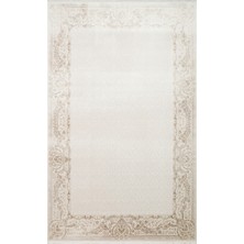 Paraguay Çerçeveli Bej Polyester Dikdörtgen Modern Desenli Akrilik Hav Vermeyen Leke Tutmayan Kolay Temizlenen Yumuşak Makine Salon Yolluk Mutfak Halı