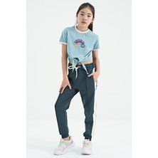 Tommy Life Orman Yeşili Yan Bantlı Gizli Fermuar Cep Detaylı Jogger Kız Çocuk Eşofman Alt - 75122