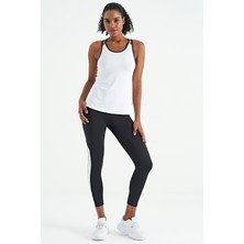 Tommy Life Beyaz Çift Askılı Sırt Detaylı Standart Kalıp Kadın Spor Atlet - 97258
