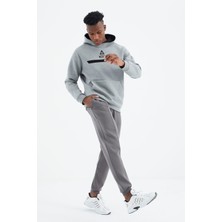 Tommy Life Koyu Gri  Bağcıklı Ön Dikiş Detaylı  Standart  Kalıp Erkek Eşofman Alt - 84994