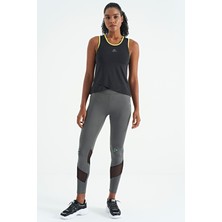 Tommy Life Siyah Logo Baskılı Biye Şeritli Standart Kalıp Kadın Spor Atlet - 97255